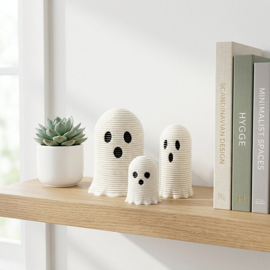 3PCS Halloween Ghost Spring Decor Set, 3D Printed Mini Ghost Ornaments