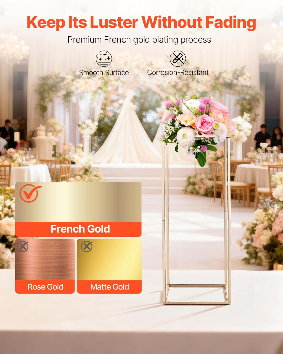 Wedding Flower Stand, 10PCS 23.62-inch Column Flower Stand, Floral
