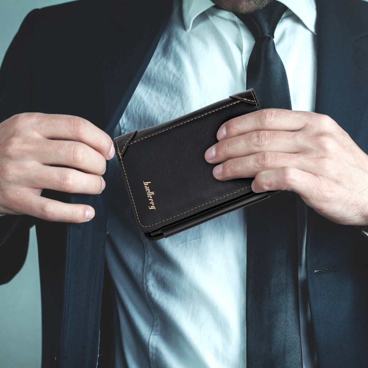 1Pc Men Leather Wallet ID Card Holder Purse Trifold Clutch Money Zipper