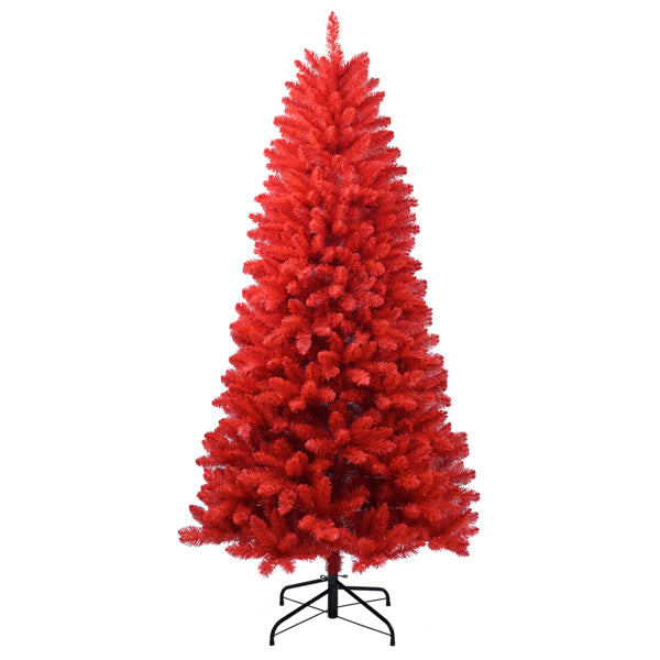 Artificial 5ft Red Christmas Tree With 624 PVC Branch Tips, Hinged