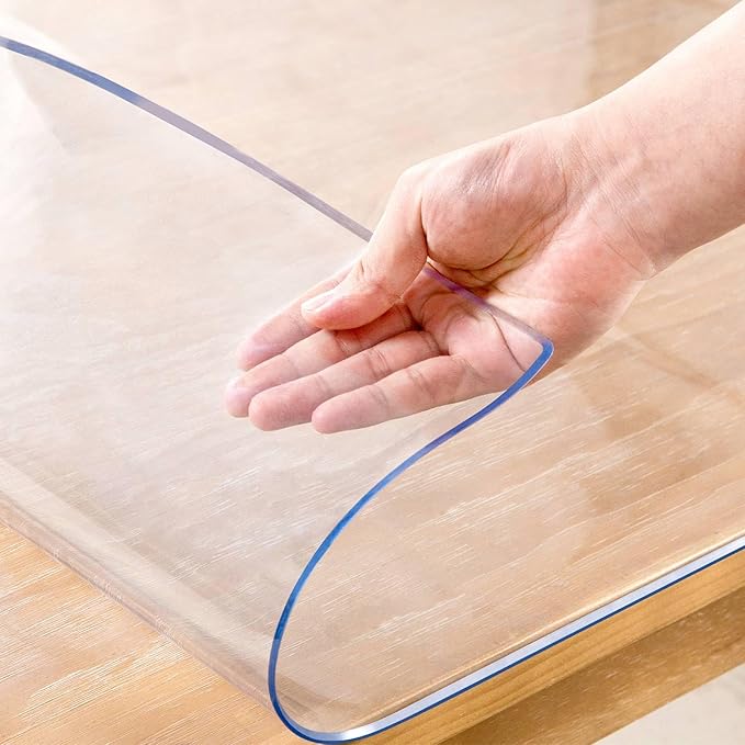 Clear Table Protector Mat -1.5mm Thickness Waterproof Heavy Duty PVC