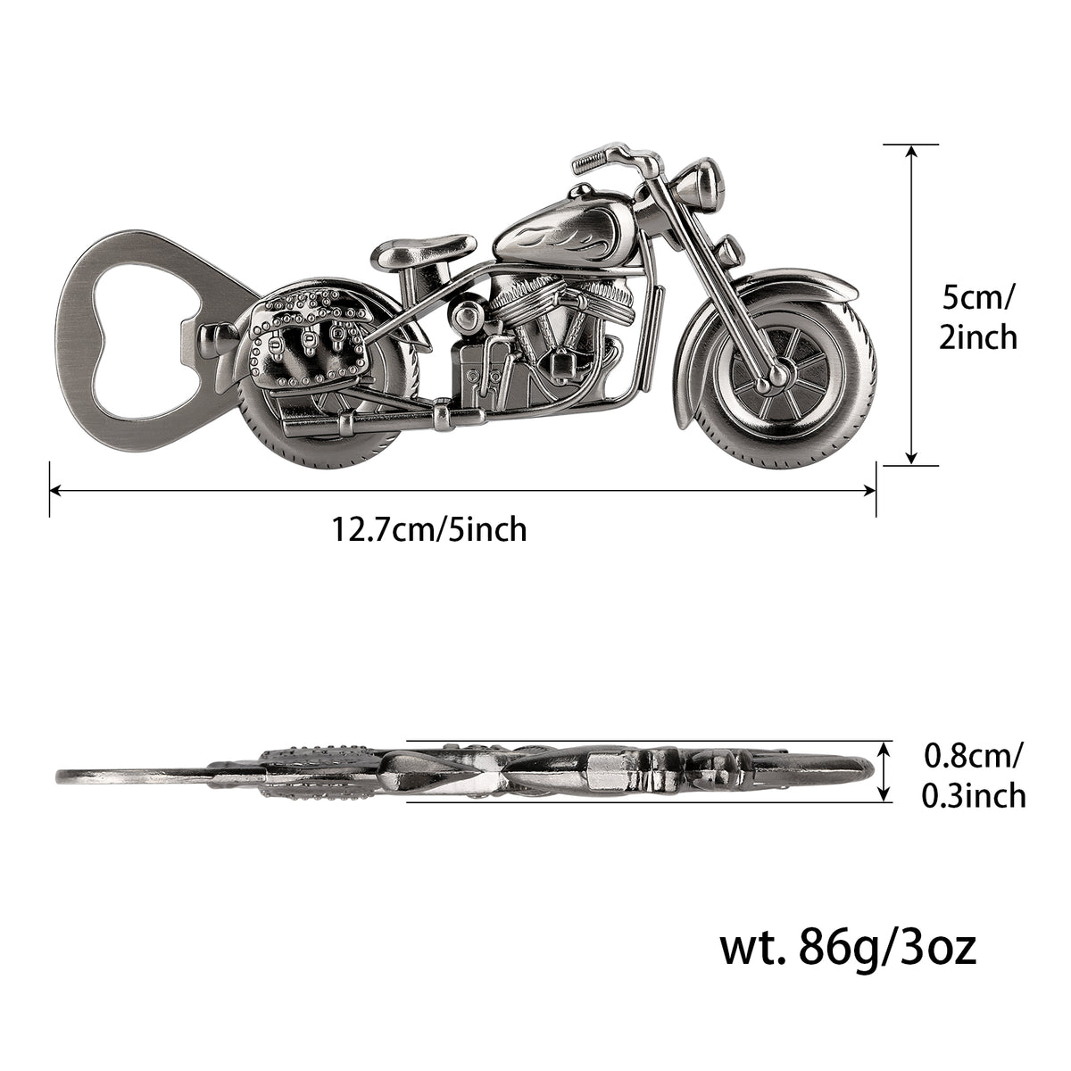 Old Style Motorcycle Beer Bottle Opener Black Gift Box With Greeting