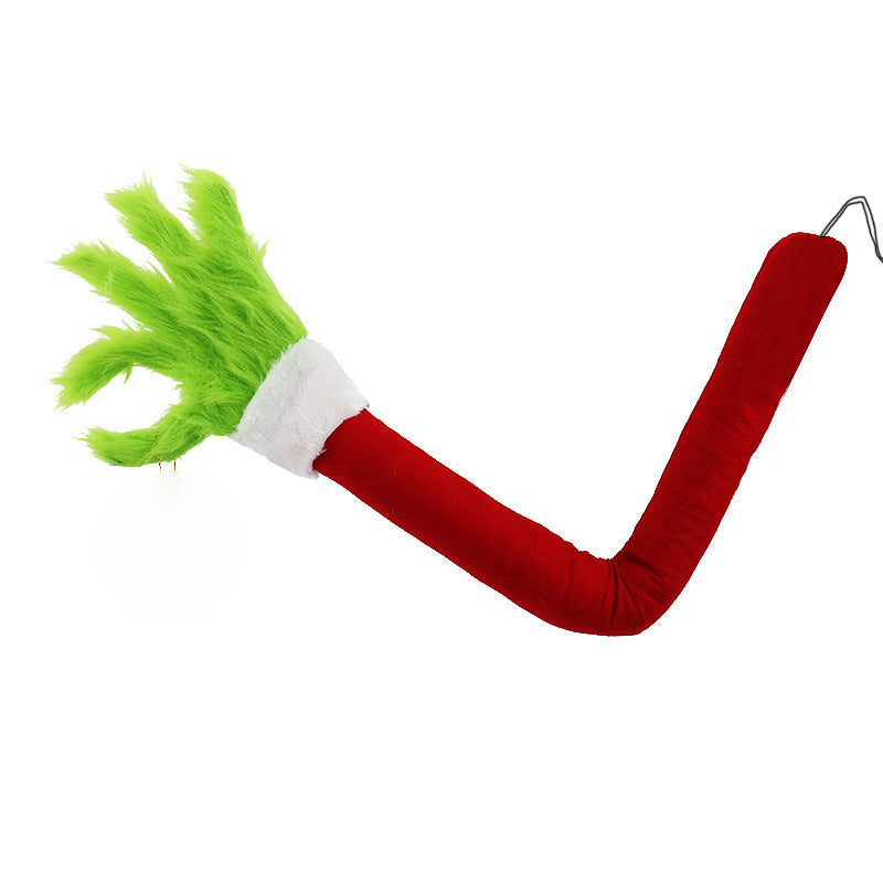 Christmas Elf Arm Plush Hanging Ornament Red Green Dual Color, Home