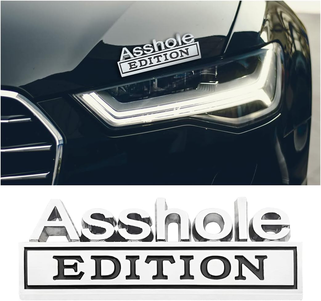2pcs Emblem Car Decal, 3D Metal Letter Badge For Auto Front Hood, Trunk