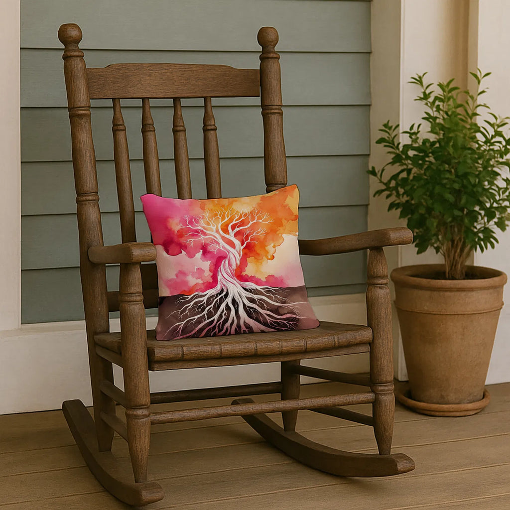 Rooted In Lesbian Pride Throw Pillow Machine Washable, Indoor Outdoor