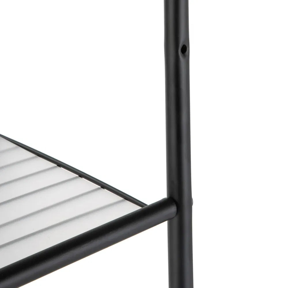 Matte Black Steel 5-Shelf Bathroomstoragetower Unit