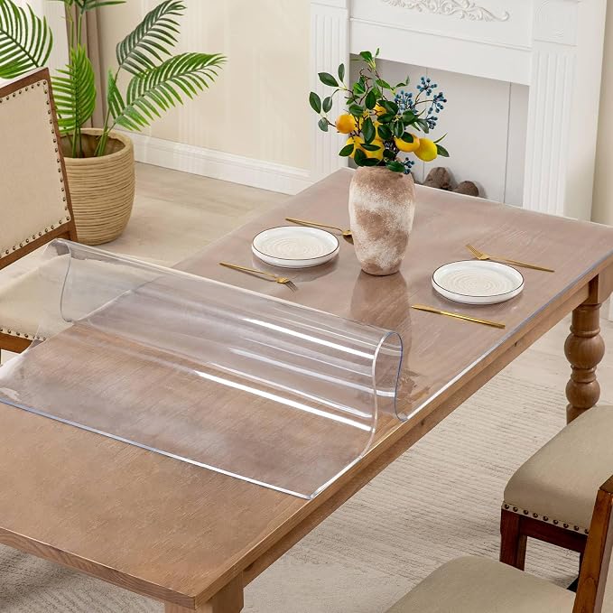 Clear Table Protector Mat -1.5mm Thickness Waterproof Heavy Duty PVC
