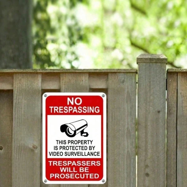 Metal Video Surveillance Warning Sign For Indoor Outdoor Home Office