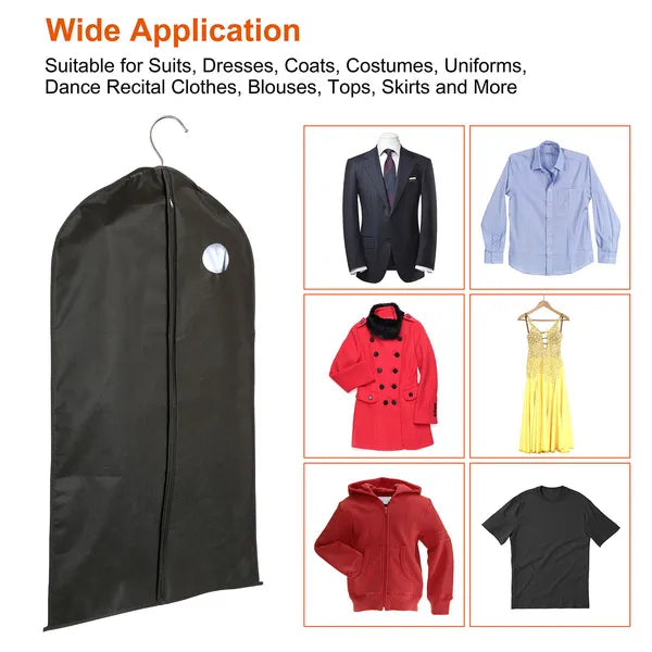 5Pcs 39" Garment Bags Hanging Suit Bags Covers Breathable With Full