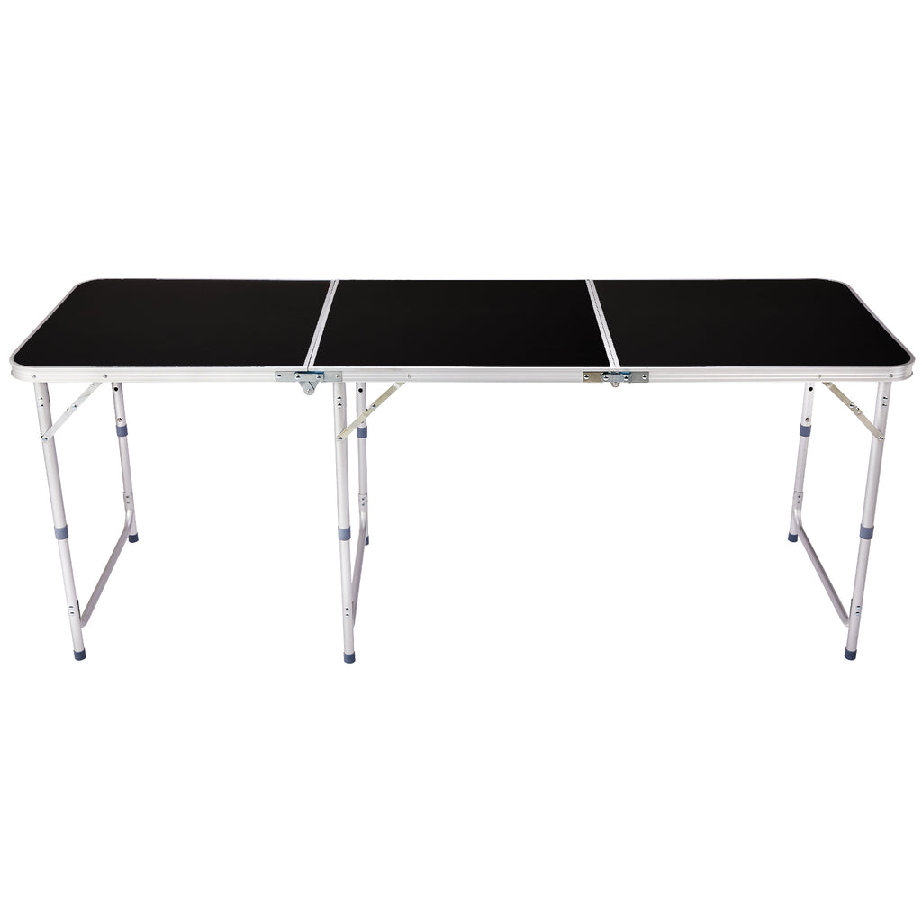 6ft 180-60cm Aluminum Alloy 3-Fold Portable Folding Table, Adjustable