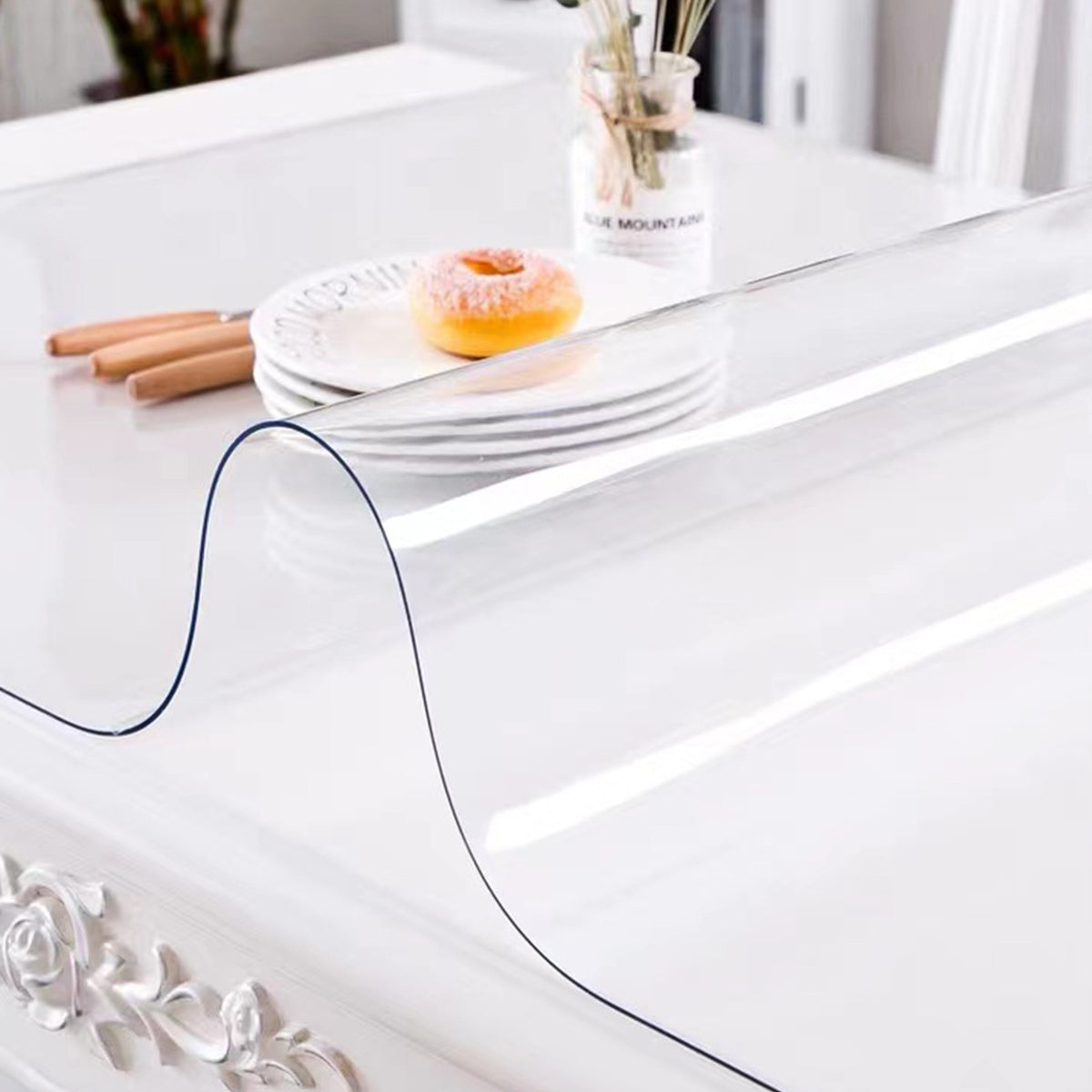 Clear Table Protector Mat -1.5mm Thickness Waterproof Heavy Duty PVC