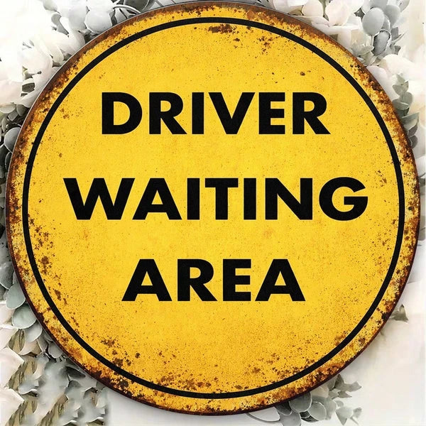 1pc Vintage Driver Waiting Area Sign 8x8in, "" Driver Waiting Area