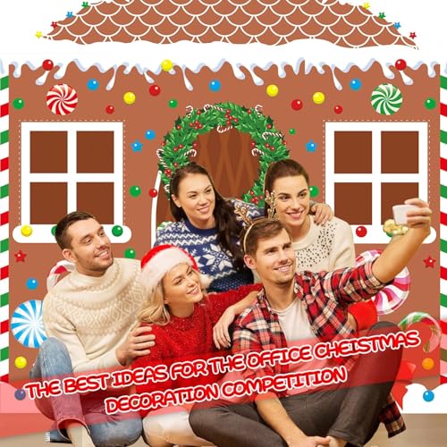 4 Pcs Christmas Gingerbread House Door Cover Decorations Gingerbread