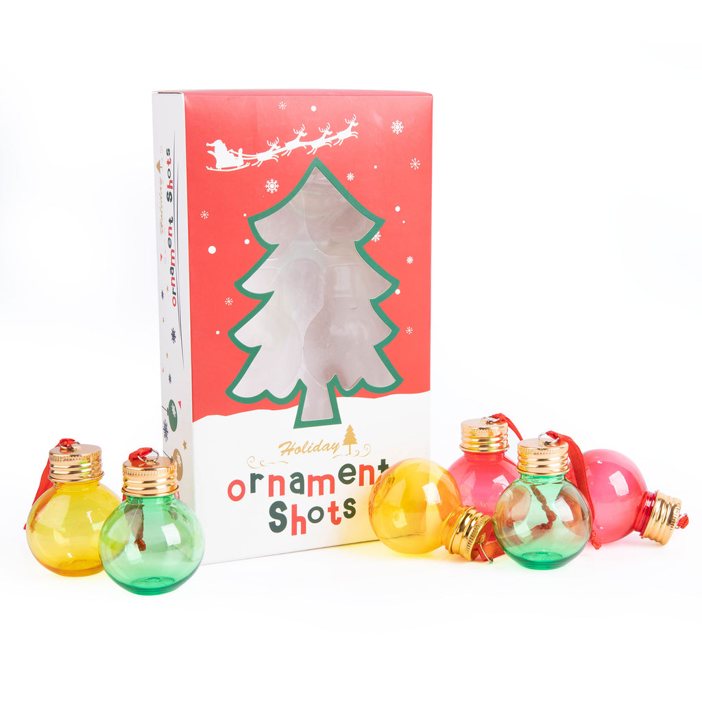 6Pcs Christmas Fillable Clear Ornaments Drink Balls, 50ml Plastic