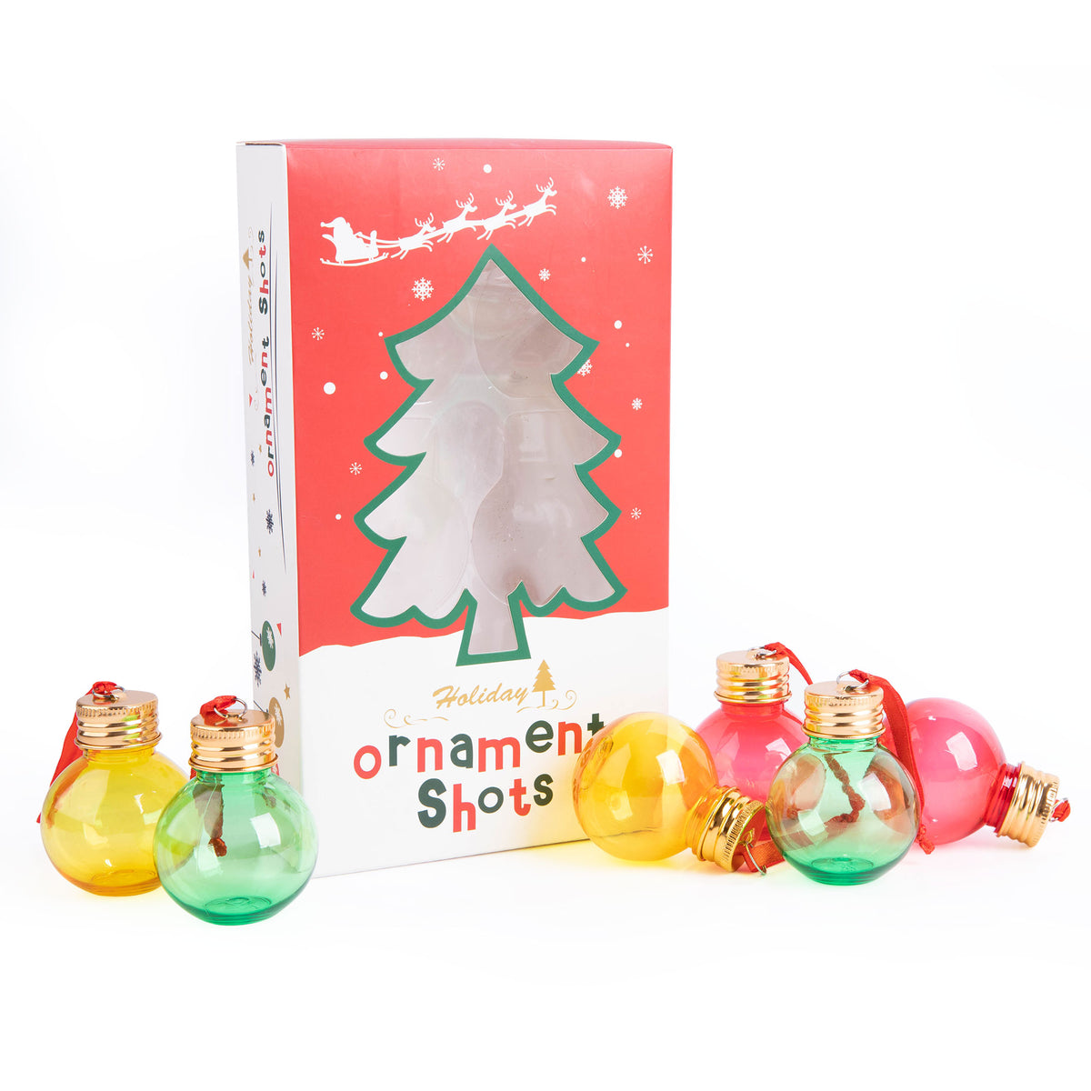 6Pcs Christmas Fillable Clear Ornaments Drink Balls, 50ml Plastic