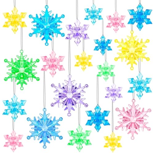 60PcsChristmas Winter Snowflake Ornaments Winter Snowflakehanging