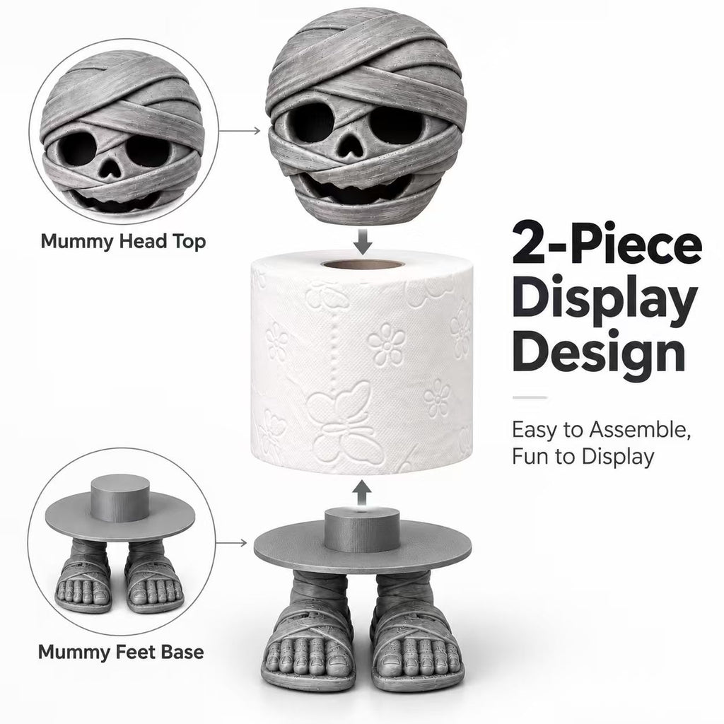 Halloween Mummy Toilet Paper Holder, 3D Printed Cute Mummy Bathroom