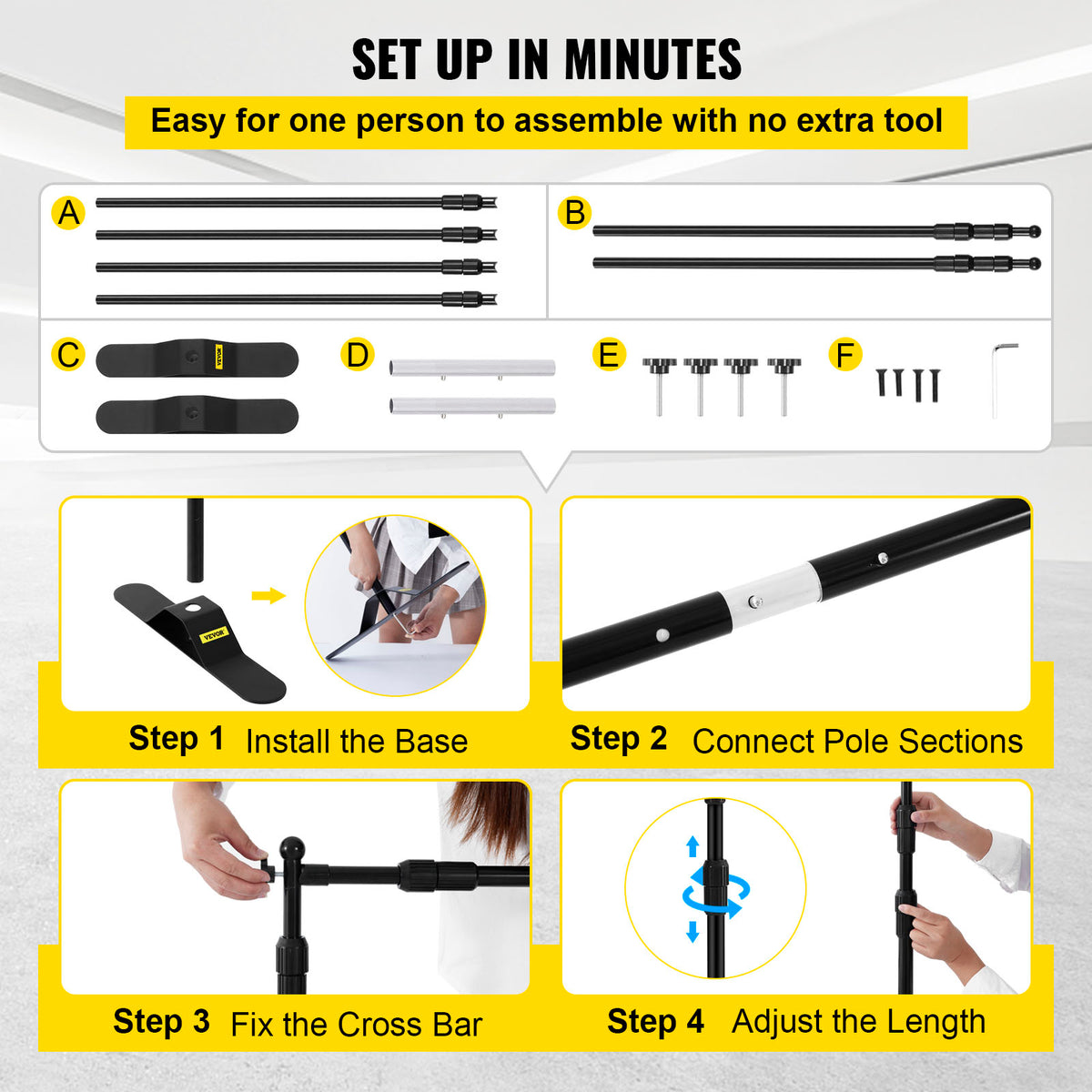 Vevor 10 X 8 Ft Backdrop Banner Stand Adjustable Height And Width