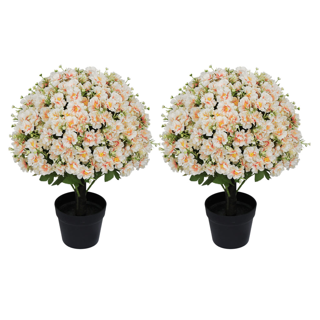 24-Inch Faux Flower Artificial Snow Lotus Potted Plant Uv-resistant