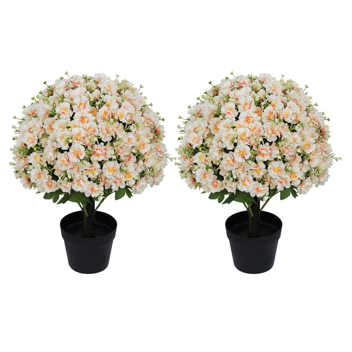 24-Inch Faux Flower Artificial Snow Lotus Potted Plant Uv-resistant