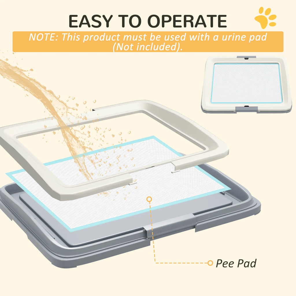25" X 19" Pee Pad Holder, Dog Potty Tray For Indoor Outdoor, Easy