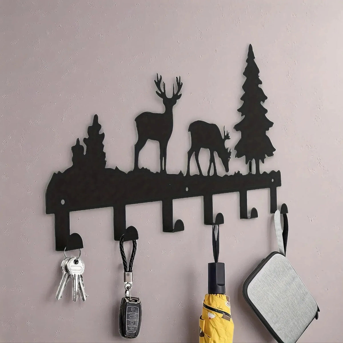 Matte Black Wall Hooks Heavy Duty Adhesive Mount For Entryway Bathroom