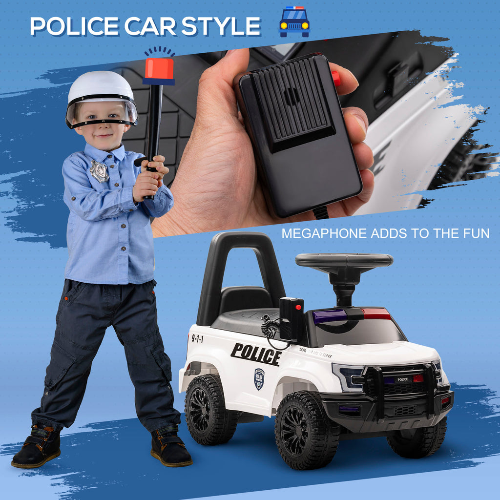 Kids Push Ride On Car With Working PA System And Horn, Police Truck