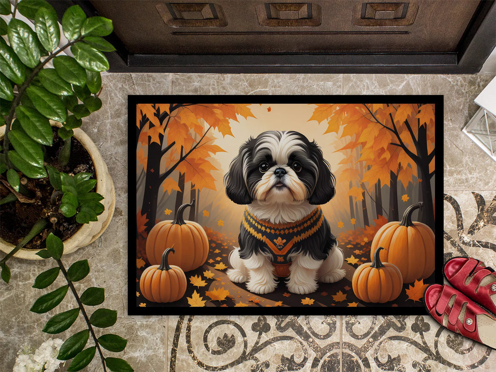 Shih Tzu Fall Doormat Front Door Mat Indoor Outdoor Rugs For Entryway