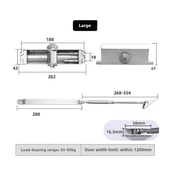Door Closer Hydraulic Buffer Household Sliding Door Silent Automatic
