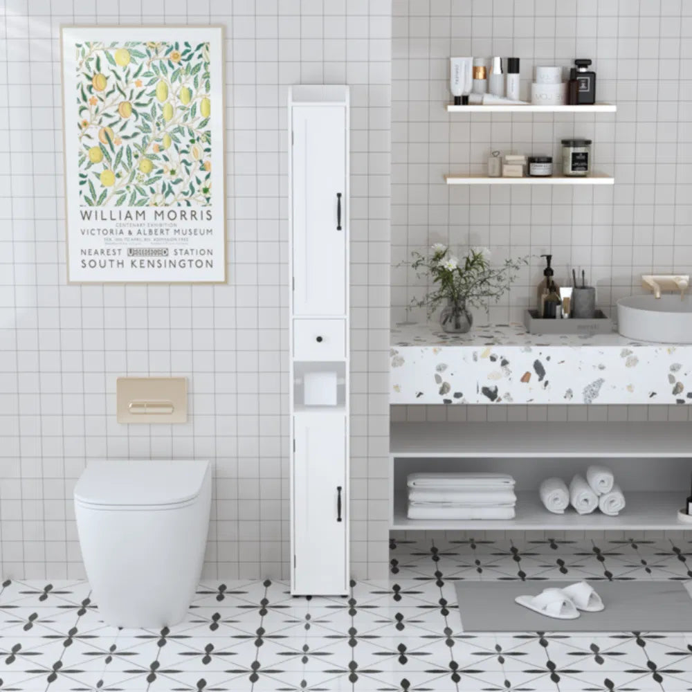 BathroomStorageCabinet,67.51" Tall Narrow Freestanding