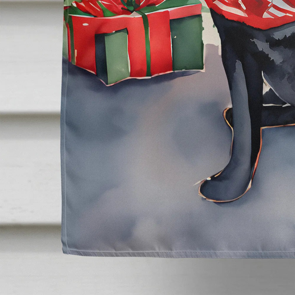 Black Labrador Retriever Christmas House Flag Large Porch Sleeve Pole