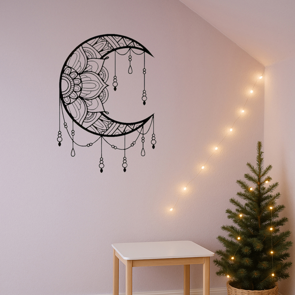 Mandala Moon Wall Art Iron Wall Hanging For Yoga Meditation Room Decor