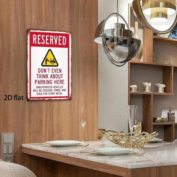 Vintage Rustic Iron Metal Sign 8x12 Inch No Parking Warning Plaque