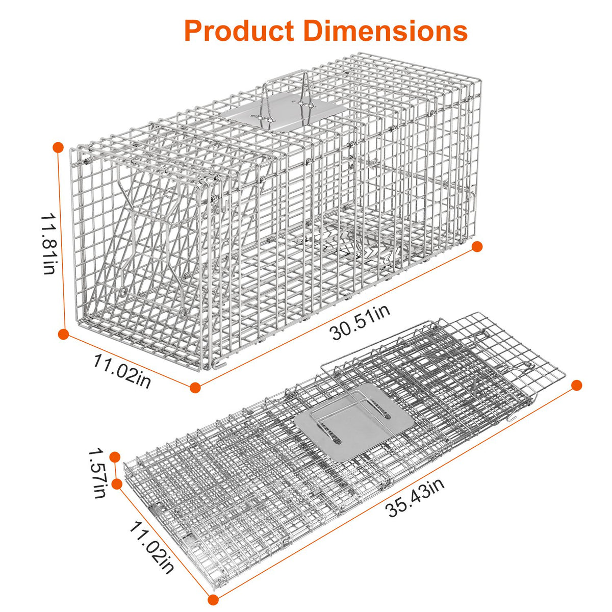 1Pc Humane Cat Trap Cage Catch Release Live Animal Rodent Cage