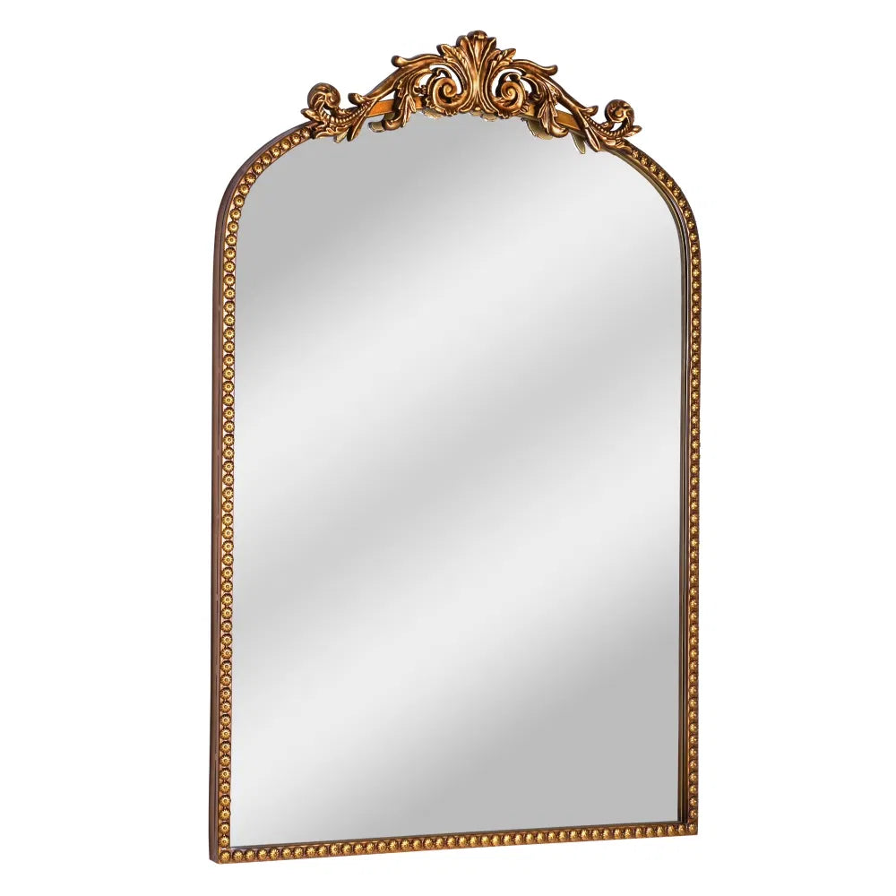 30 X 20 Antique Gold Arch Wall Vanity Mirror, Ornate Vintage Baroque