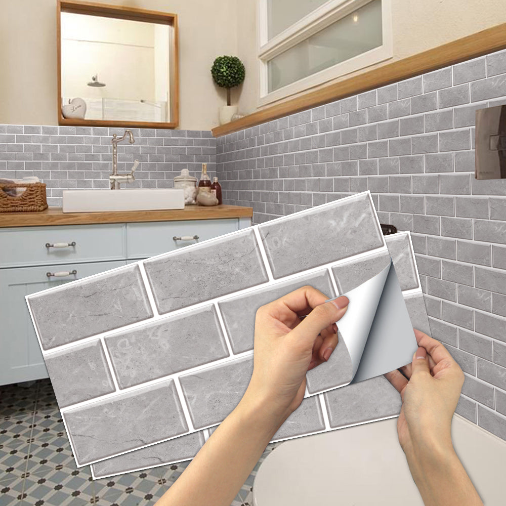 Gray Marble Pvc Wall Stickers Tile Paste Peel And Stick Wallpaper