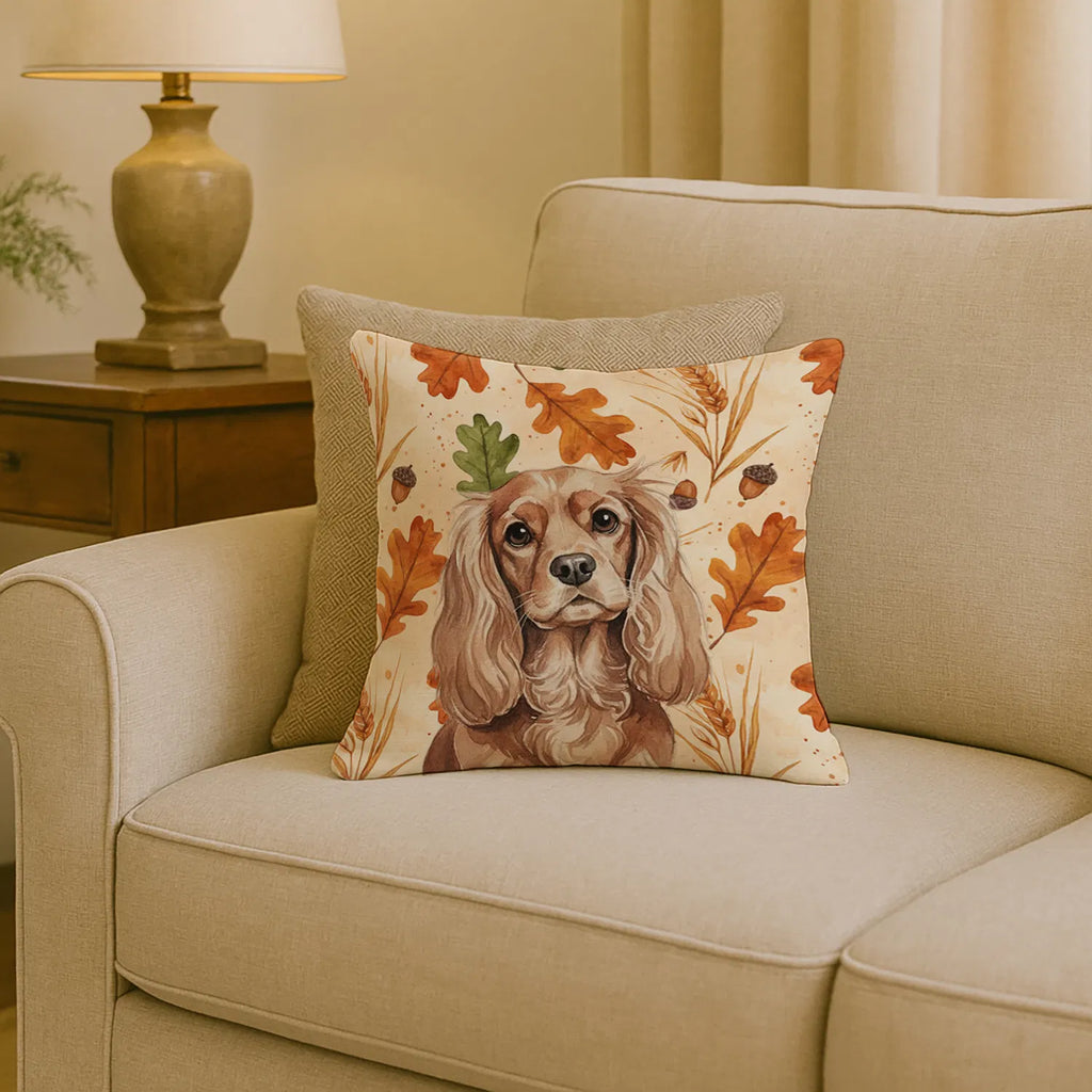 Ruby Cavalier Spaniel Heirloom Fall Throw Pillow Decorative Indoor