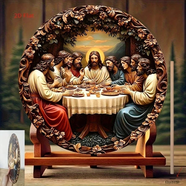 2D Flat Last Supper Wall Decor, "" Wall Decor, Exquisitely Carved Jesus