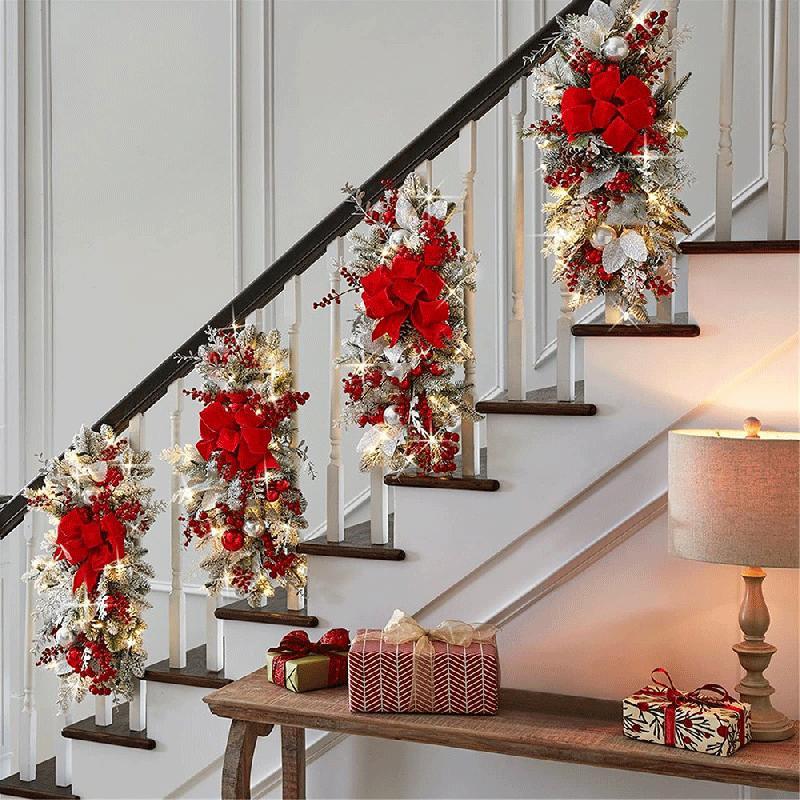 Handmade Wreaths, Christmas Staircase Decorations, Floral Ornaments
