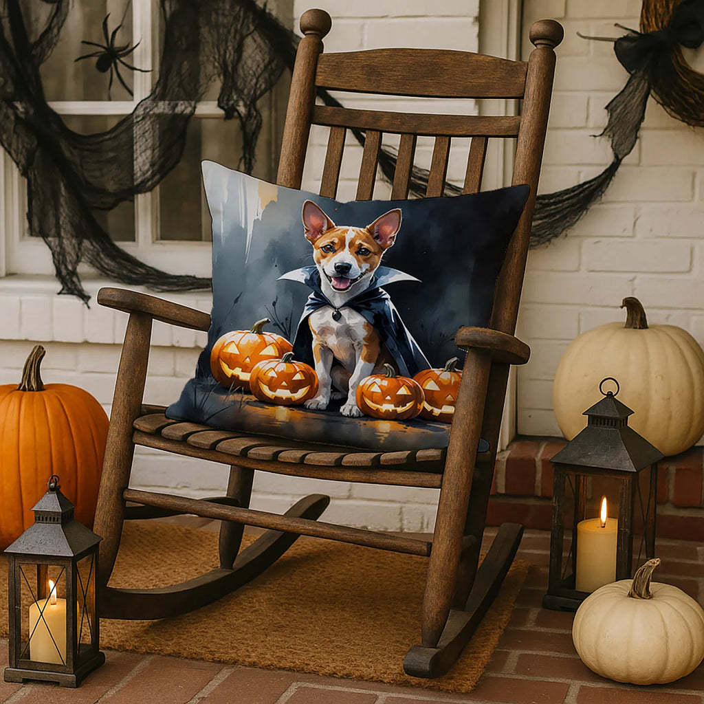 Basenji Puppy Halloween Throw Pillow Machine Washable, Indoor Outdoor