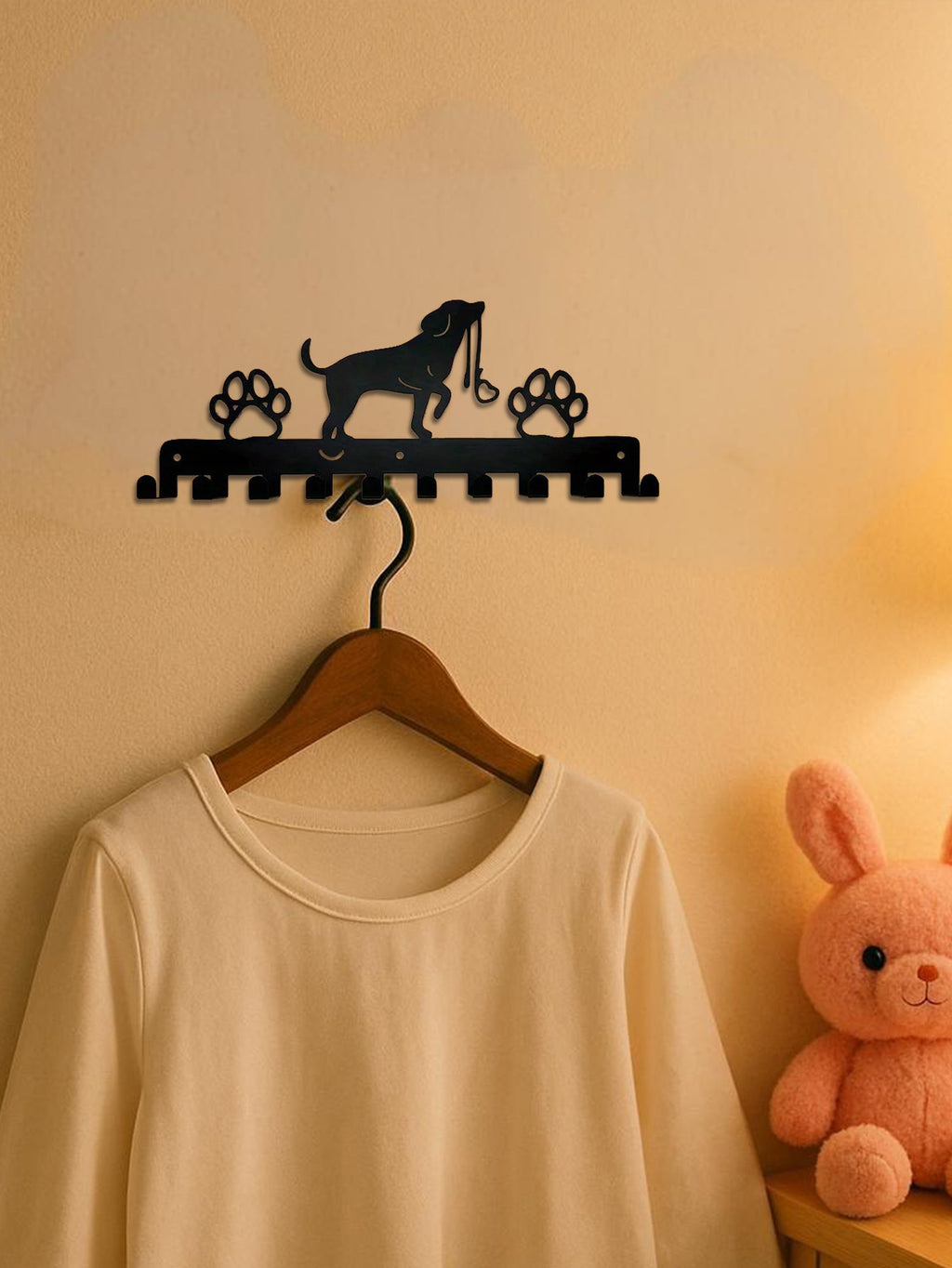 Rustic Entryway Organizer - Wall Mounted Key Holder & Leash Rack