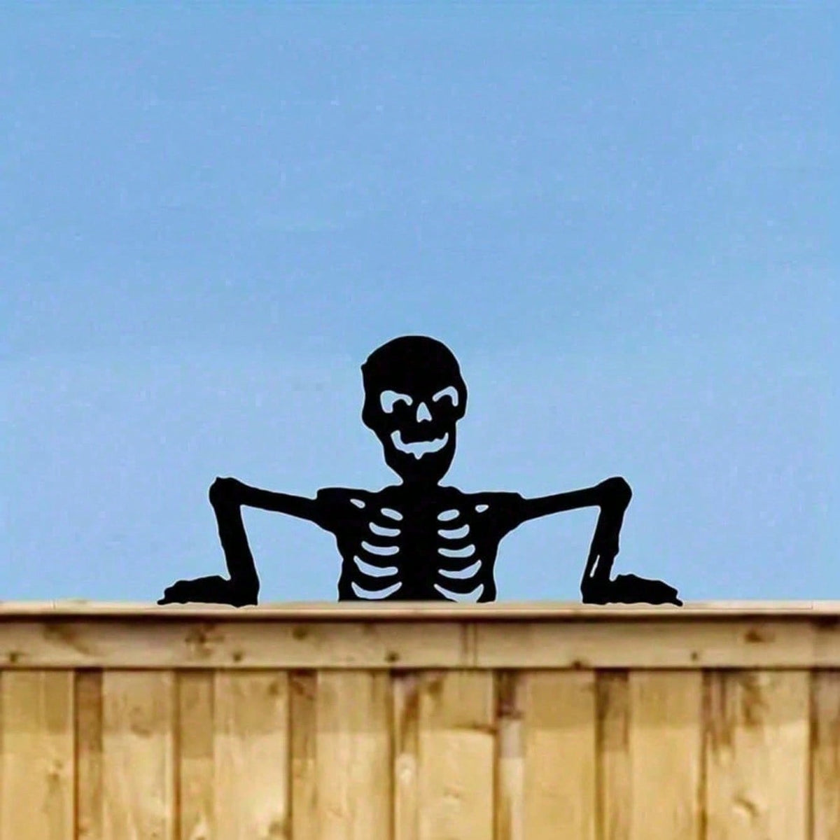 Gothic Metal Skull Silhouette Wall Plaque - Outdoor & Indoor Halloween