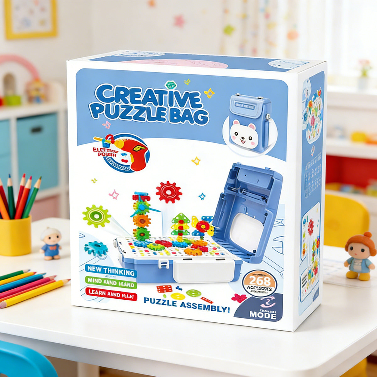 Creative Puzzle Bag 268PCS-Blue