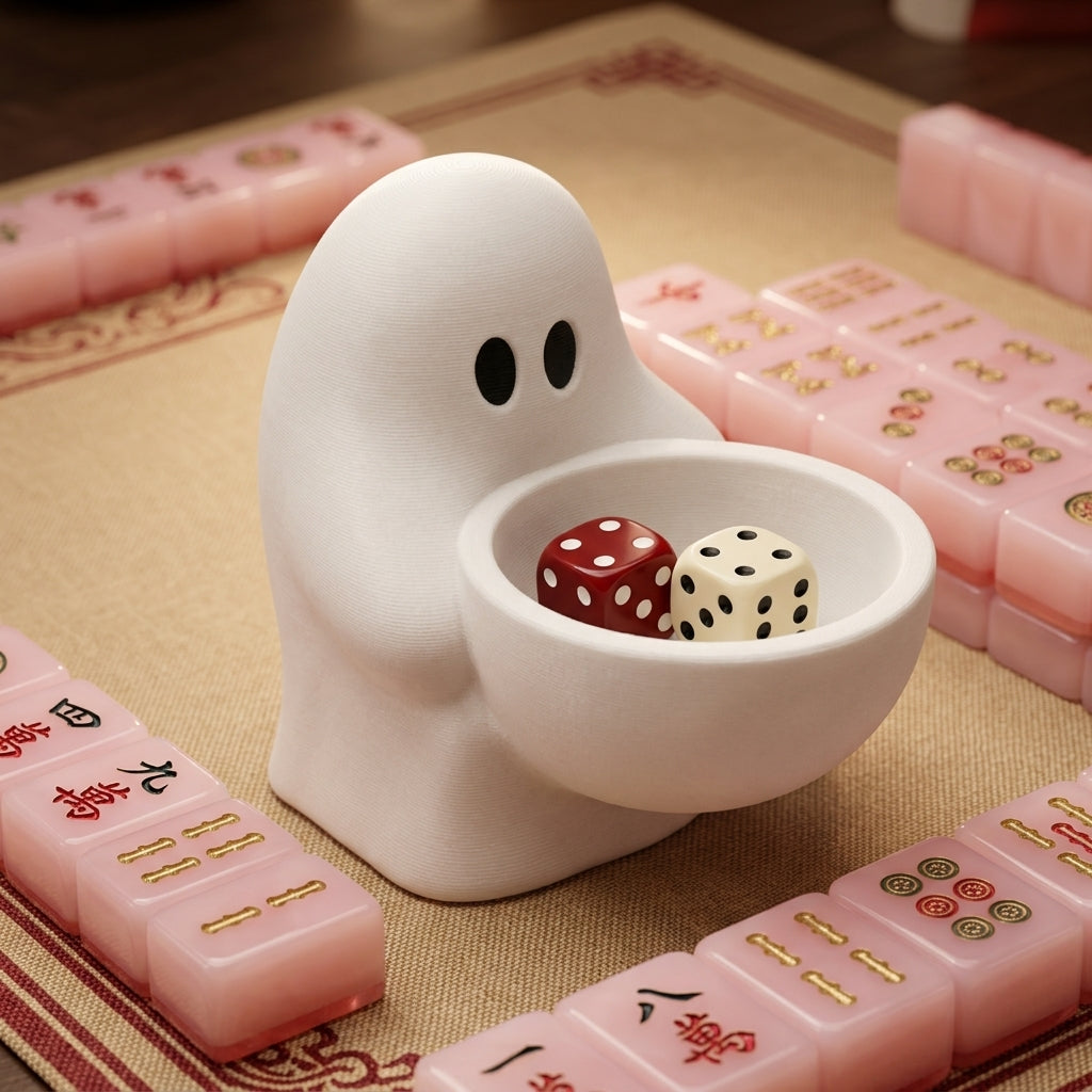 Ghost Mahjong Dice Holder, 3D Printed Ghost Dice Tray For American