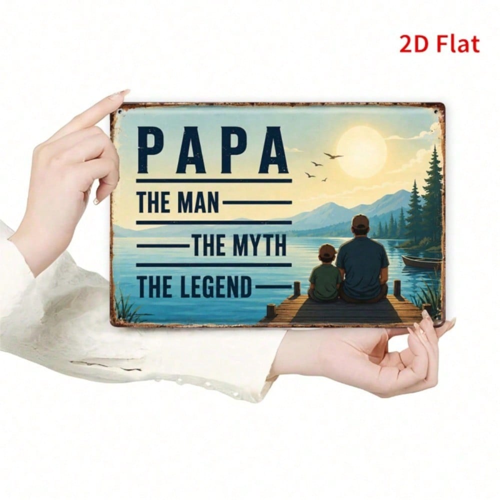 Papa The Man The Myth The Legend Sign, Lake View Bronze 2D Father's Day