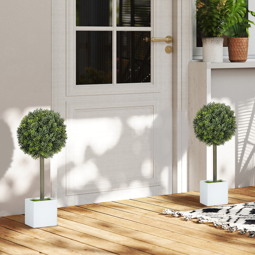Lifelike Artificial Plants Set Of 2, Fake Boxwood Topiary Balls