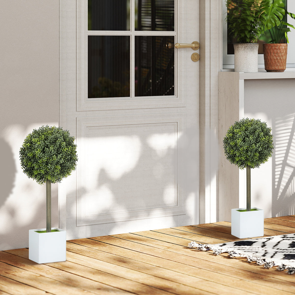 Lifelike Artificial Plants Set Of 2, Fake Boxwood Topiary Balls