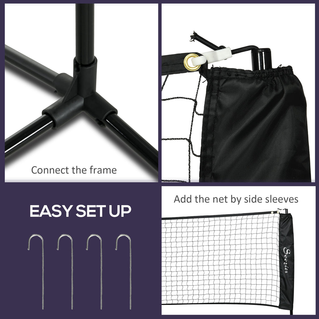 All-in-1 Badminton Set, Height Adjustable For Pickleball, Volleyball
