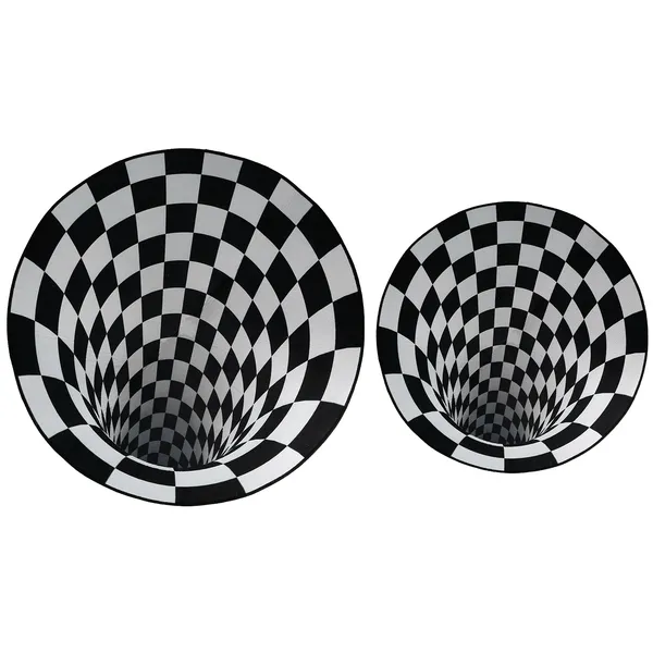 3D Visual Floor Area Mat Anti-slip Illusion Rug Doormat Round Living