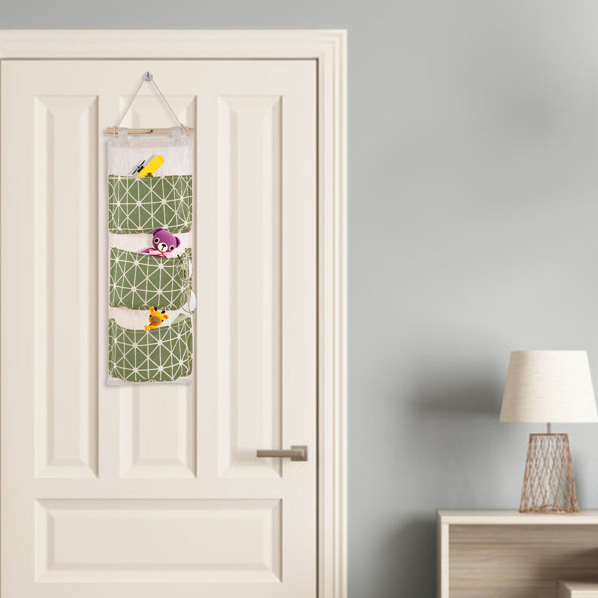 1Pc Wall Mounted Storage Bag Door Closet Hanging Storage Bag Organizer